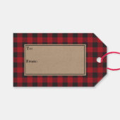 Rustic Holiday Red Buffalo Pset Kraft Cadeaulabel (Voorkant (Horizontaal))