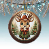 Rustic Holiday Reindeer, Xmas Deer, Christmas 🦌🎄 Keramisch Ornament