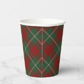 Rustic Holiday Tartan Patroon Papieren Bekers (Rechts)