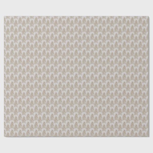 Rustic Holiday Tree Pattern Bleek Grey Golden Brow Cadeaupapier (Vlak)