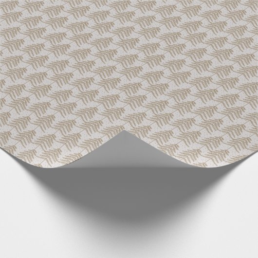 Rustic Holiday Tree Pattern Bleek Grey Golden Brow Cadeaupapier (Hoek)