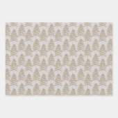 Rustic Holiday Tree Pattern Bleek Grey Golden Brow Inpakpapier Vel (Voorkant)