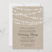 Rustic Holiday Twinkle Lights Invitation (corp) Kaart (Voorkant)