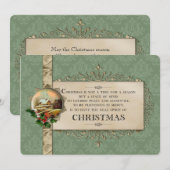 Rustic Holiday Vignette met lint Feestdagenkaart (Voorkant / Achterkant)