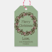 Rustic Holiday Wreater  Kerst Cadeaulabel (Voorkant)