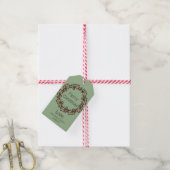 Rustic Holiday Wreater  Kerst Cadeaulabel (Met Touw)