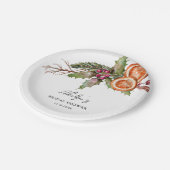 Rustic Holiday Wreath Vrijgezellenfeest Papieren Bordje (Gekanteld)