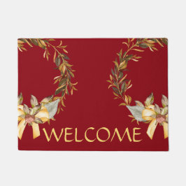 Rustic Holiday Wreator Dep, Rood Deurmat
