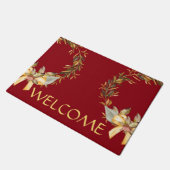 Rustic Holiday Wreator Dep, Rood Deurmat (Schuin)