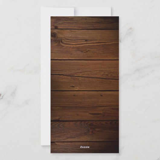 Rustic Holly Berries Kerstfeest Uitnodiging (Achterkant)