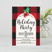 Rustic Holly Berries Waterverf Pset Holiday Kaart (Staand voorkant)