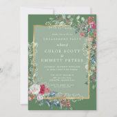 Rustic Holly Berries Winter Engagement Party Kaart (Voorkant)