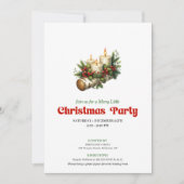 Rustic Holly Berry Candles Christmas Invite Custom Kaart (Voorkant)