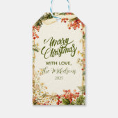 Rustic Holly Berry Christmas Cadeaulabel (Achterkant)