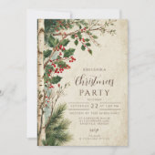 Rustic Holly Berry Christmas Kaart (Voorkant)