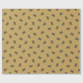 Rustic Holly en Polka dots-goud Cadeaupapier (Vlak)