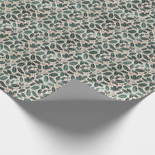 Rustic Holly Kerstmis Cadeaupapier (Hoek)