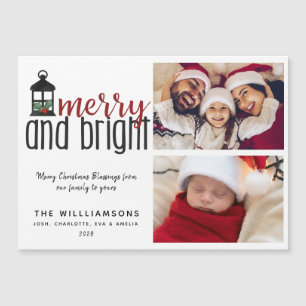 Rustic Holly Merry en Bright Two Photo Kerstmis