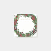 Rustic holly mongrammed Kerstmis Post-it® Notes (Voorkant)