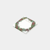 Rustic holly mongrammed Kerstmis Post-it® Notes (Schuin)
