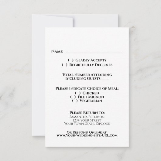 Rustic Holly & Pine Holiday of Kerstbruiloft RSVP Kaartje (Achterkant)