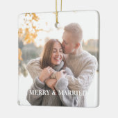 Rustic Holly Pine Passen getrouwd 2-zijdig Aangepa Keramisch Ornament (Links)