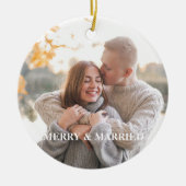 Rustic Holly Pine Passen getrouwd 2-zijdig Aangepa Keramisch Ornament (Voorkant)