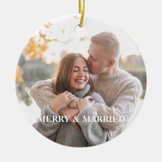 Rustic Holly Pine Passen getrouwd 2-zijdig Aangepa Keramisch Ornament (Voorkant)