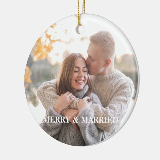 Rustic Holly Pine Passen getrouwd 2-zijdig Aangepa Keramisch Ornament (Links)