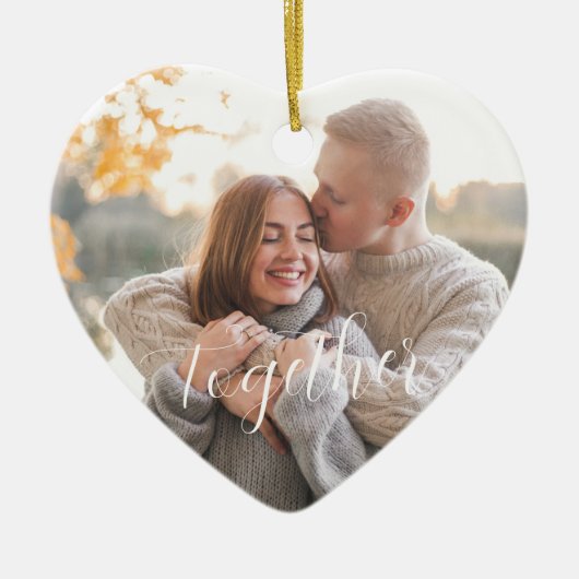 Rustic Holly Pine Samen 2-zijdig - Aangepaste foto Keramisch Ornament (Voorkant)