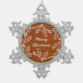 Rustic Holly Snowflake Ornament (Voorkant)