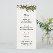 Rustic Holly Winter Kerstbruiloft Menu (Staand voorkant)