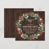 Rustic Holly Wreath kerstfeest Kaart (Voorkant / Achterkant)