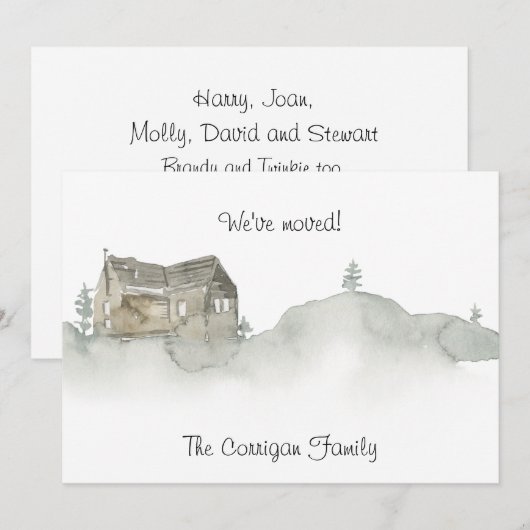 Rustic Home New Address Announcement Kaart (Voorkant / Achterkant)