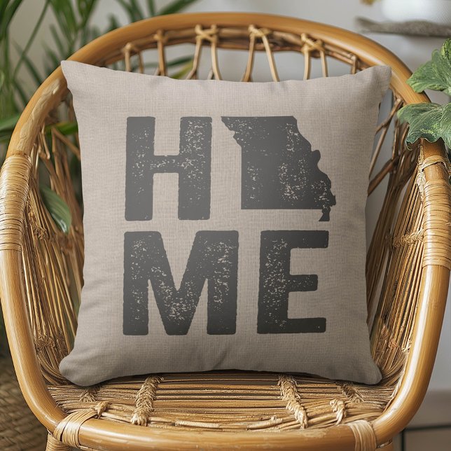 Rustic Home - Staat Missouri Kussen (Rustic Modern Missouri Home Pillow)