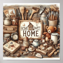 Rustic Home Sweet Home 1 Poster