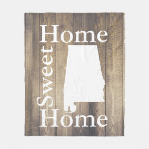 Rustic Home Sweet Home Alabama Wooden Planks Fleece Deken