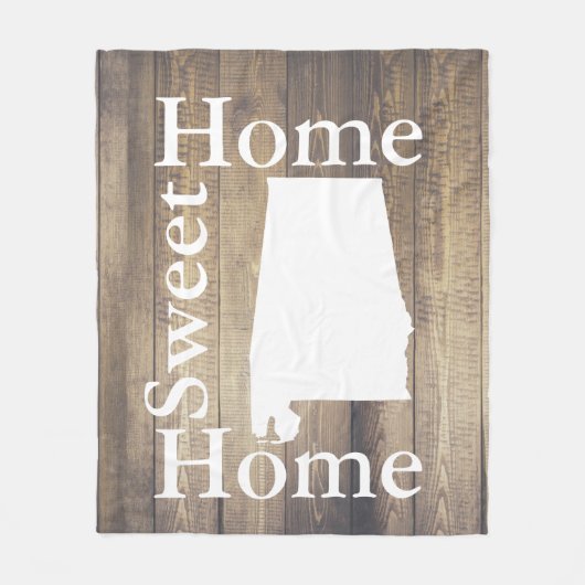 Rustic Home Sweet Home Alabama Wooden Planks Fleece Deken (Voorkant)