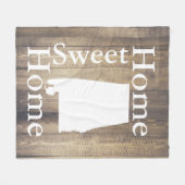 Rustic Home Sweet Home Alabama Wooden Planks Fleece Deken (Voorkant (Horizontaal))