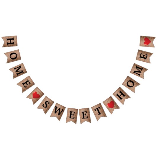 Rustic Home Sweet Home Heart House Warming Vlaggetjes (Alle)