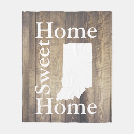 Rustic Home Sweet Home Indiana Barn Wood Fleece Deken (Voorkant)