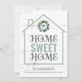 Rustic Home Sweet Home Laurel Wreath Moving Aankondiging (Voorkant)