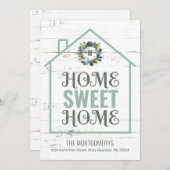 Rustic Home Sweet Home Laurel Wreath Moving Aankondiging (Voorkant / Achterkant)