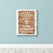 Rustic Home Sweet Home Scratch, waar het jeukt Canvas Afdruk (Insitu (Houten vloer))