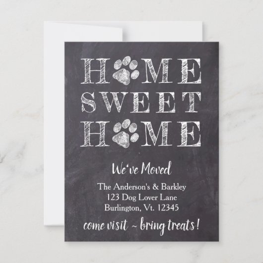 Rustic Home Sweet Home We hebben Dog Pet Moving Aankondiging (Voorkant)