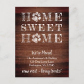Rustic Home Sweet Home We hebben Dog Pet Moving Aankondigingskaart (Voorkant)