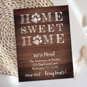 Rustic Home Sweet Home We hebben Dog Pet Moving Aankondigingskaart
