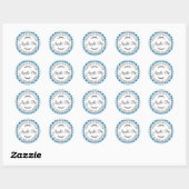 Rustic Homemade Apple Pie Blue Check Pattern Ronde Sticker (Vel)
