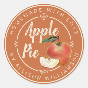 Rustic Homemade Apple Pie Burnt Sinaasappel Ronde Sticker
