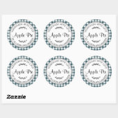 Rustic Homemade Apple Pie Emerald Green Check Ronde Sticker (Vel)
